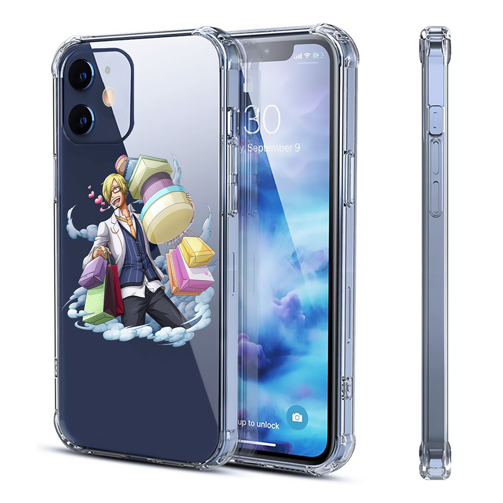 （画像用） ワンピース サンジ ONE PIECE Sanji 【iPhone 12シリーズ対応】透明スマホケース（クリアソフトケース）